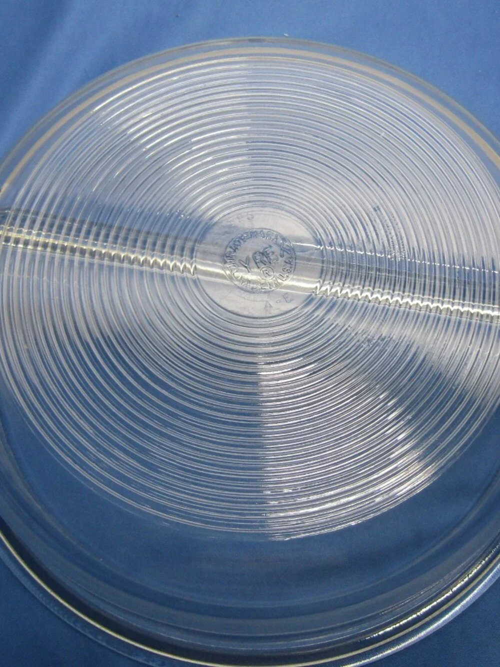 Vintage PYREX Divided 595 Clear Glass Serving Bowl Chafing Dish 9.75” USA EUC